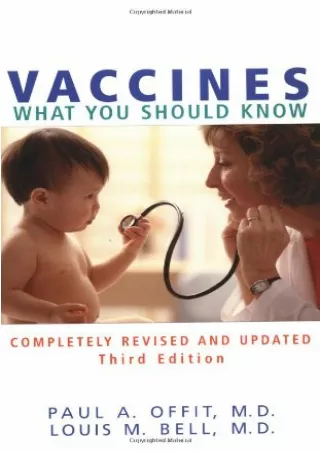 [PDF] DOWNLOAD Vaccines: What You Should Know, Third Edition