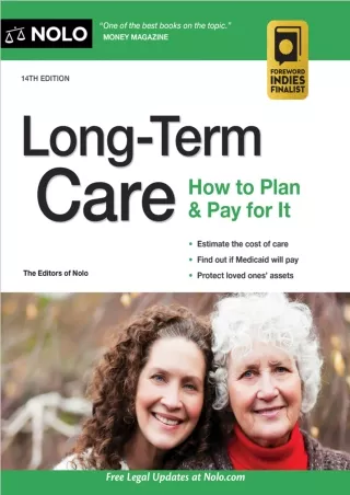 [READ DOWNLOAD] Long-Term Care: How to Plan & Pay for It