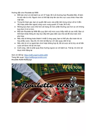 Tổng hợp các chương trình khuyến mãi khi chơi Roulette tại W88Yoga.