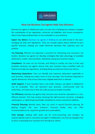 How Can Business Tax Agents Help Your Business