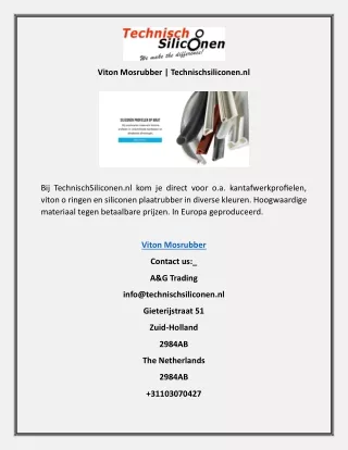 Viton Mosrubber | Technischsiliconen.nl