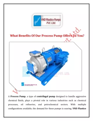 What Benefits Of Our Process Pump Offers To You