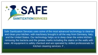 House Keeping Services - Safe Sanitization Services