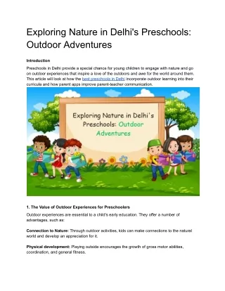 Exploring Nature in Delhi's Preschools_ Outdoor Adventures