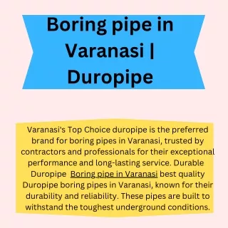 borewell pipe in Varanasi
