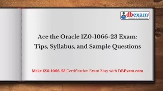 Ace the Oracle 1Z0-1066-23 Exam: Tips, Syllabus, and Sample Questions