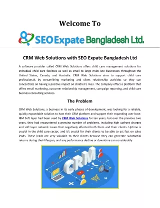 CRM Web Solution | SEO Expate BD Ltd