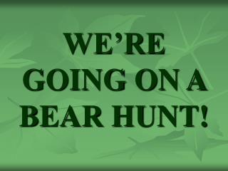 WE’RE GOING ON A BEAR HUNT!