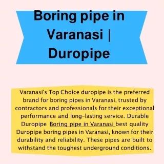 borewell pipe in Varanasi