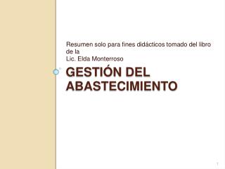 Gestión del abastecimiento