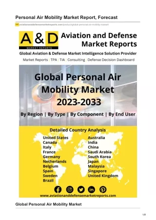 Personal Air Mobility Market