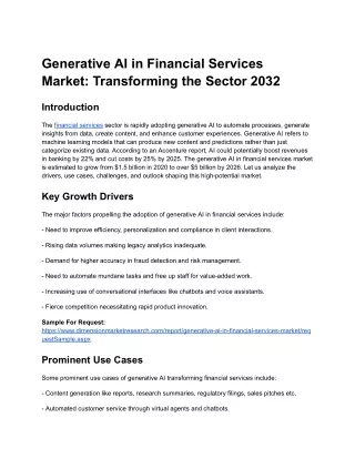 Generative AI in Financial Services Market