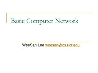 Basic Computer Network