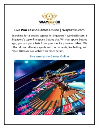 Live Wm Casino Games Online