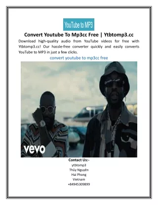 Convert Youtube To Mp3cc Free | Ytbtomp3.cc