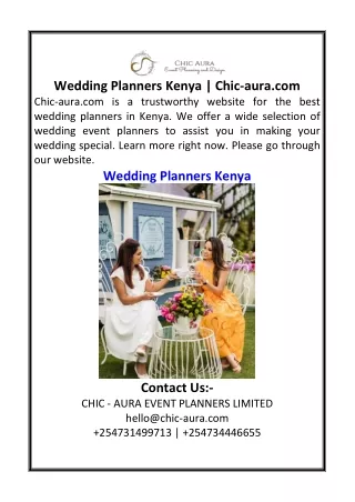 Wedding Planners Kenya  Chic-aura.com