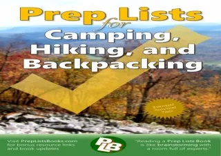 EPUB READ Prep Lists for Camping, Hiking, and Backpacking: 262 pages to prepare