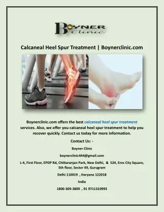 Calcaneal Heel Spur Treatment | Boynerclinic.com