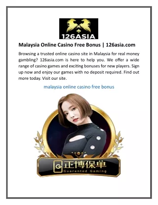 Malaysia Online Casino Free Bonus