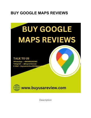 BUY GOOGLE MAPS REVIEWS