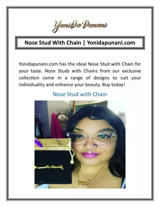 Nose Stud With Chain Yonidapunani.com