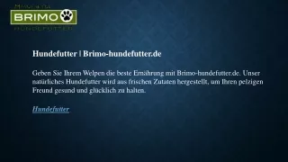 Hundefutter  Brimo-hundefutter.de