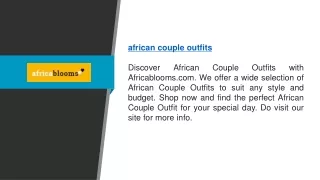 African Couple Outfits | Africablooms.com