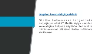 Langaton kuvansiirto ideaali.fi