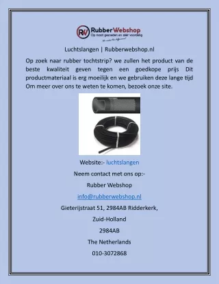 Luchtslangen  Rubberwebshop.nl