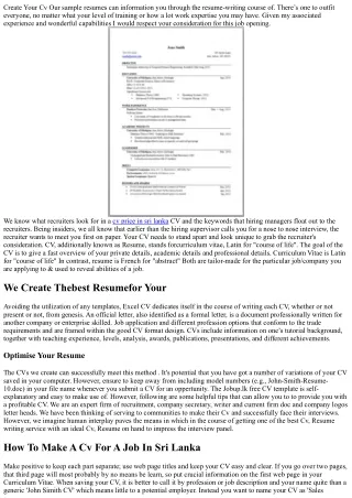 15 Most Underrated Skills That'll Make You a Rockstar in the cv price in sri lan