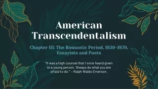 American Transcendentalism