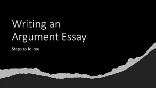 Writing an Argument Essay