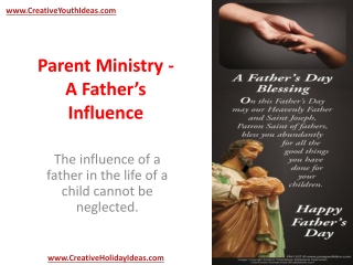 Parent Ministry - A Father’s Influence