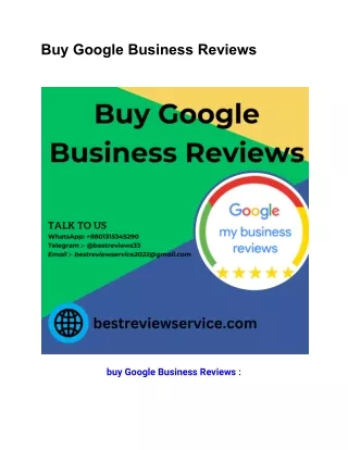 Buy Google Business Reviews