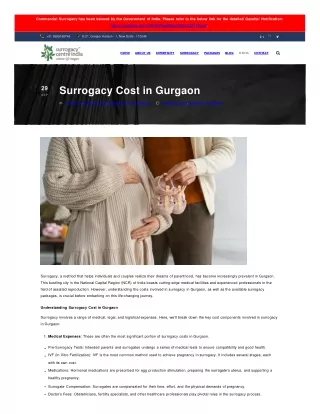 Understanding Surrogacy Cost in Gurgaon Factors, Estimates, and Considerations