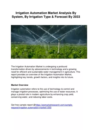 Irrigation Automation Market Analysis By System, By Irrigation Type