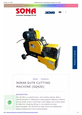 GQ42D Gute Bar Cutting Machine in India: Supplier from Delhi