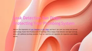 Leak Detection San Diego Protecting Your Plumbing System