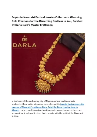 Exquisite Navaratri Festival Jewelry Collections - Darla Gold