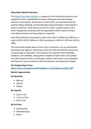 Chain Block Market