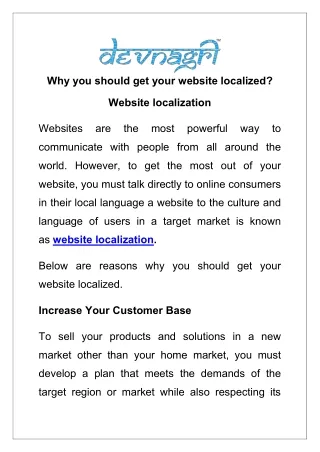 Why you should get your website localized?