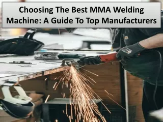 Top Manufacturers Of MMA Welding Machines