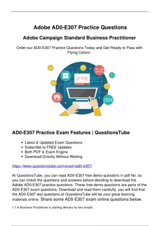 Ace Your Adobe AD0-E307 Exam on the First Try - Prepare with Actual Questions