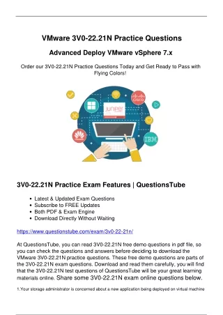 Ace Your VMware 3V0-22.21N Exam On the First Try - Prepare with Actual Questions