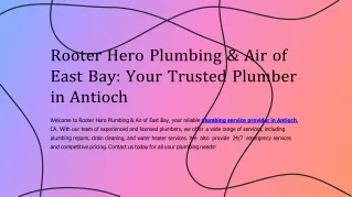 Rooter Hero Plumbing  Air of East Bay Your Trusted Plumber in Antioch