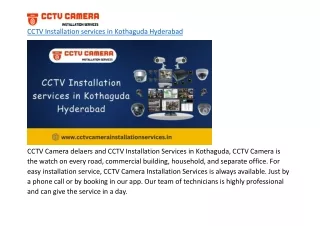 CCTV Installation services in Kothaguda Hyderabad