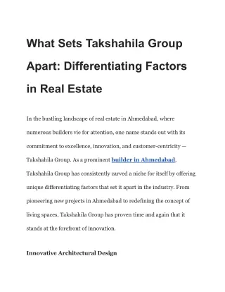What Sets Takshahila Group Apart_ Differentiating Factors in Real Estate