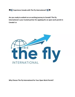 apply for open work permit canada / The Fly International