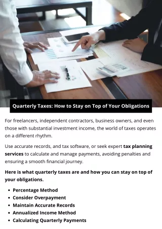 Quarterly Taxes How to Stay on Top of Your Obligations