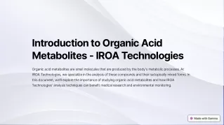 Introduction to Organic Acid Metabolites